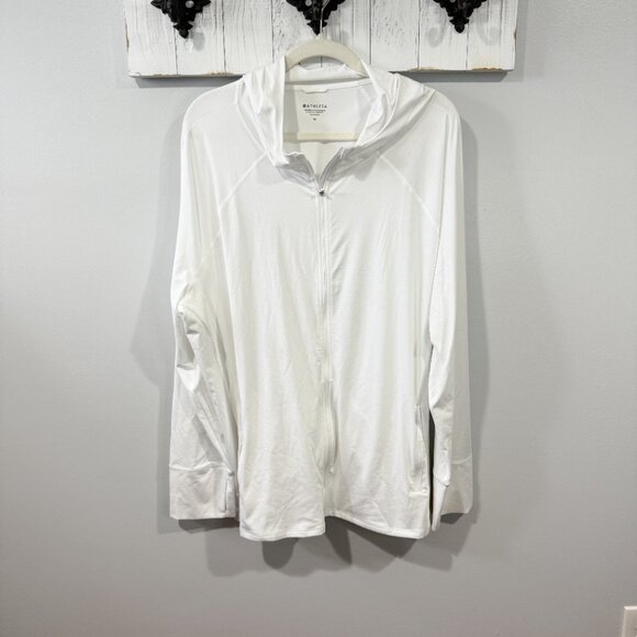 Athleta Pacifica Illume UPF Relaxed Jacket 3X Bright White NEW - Picture 2 of 5